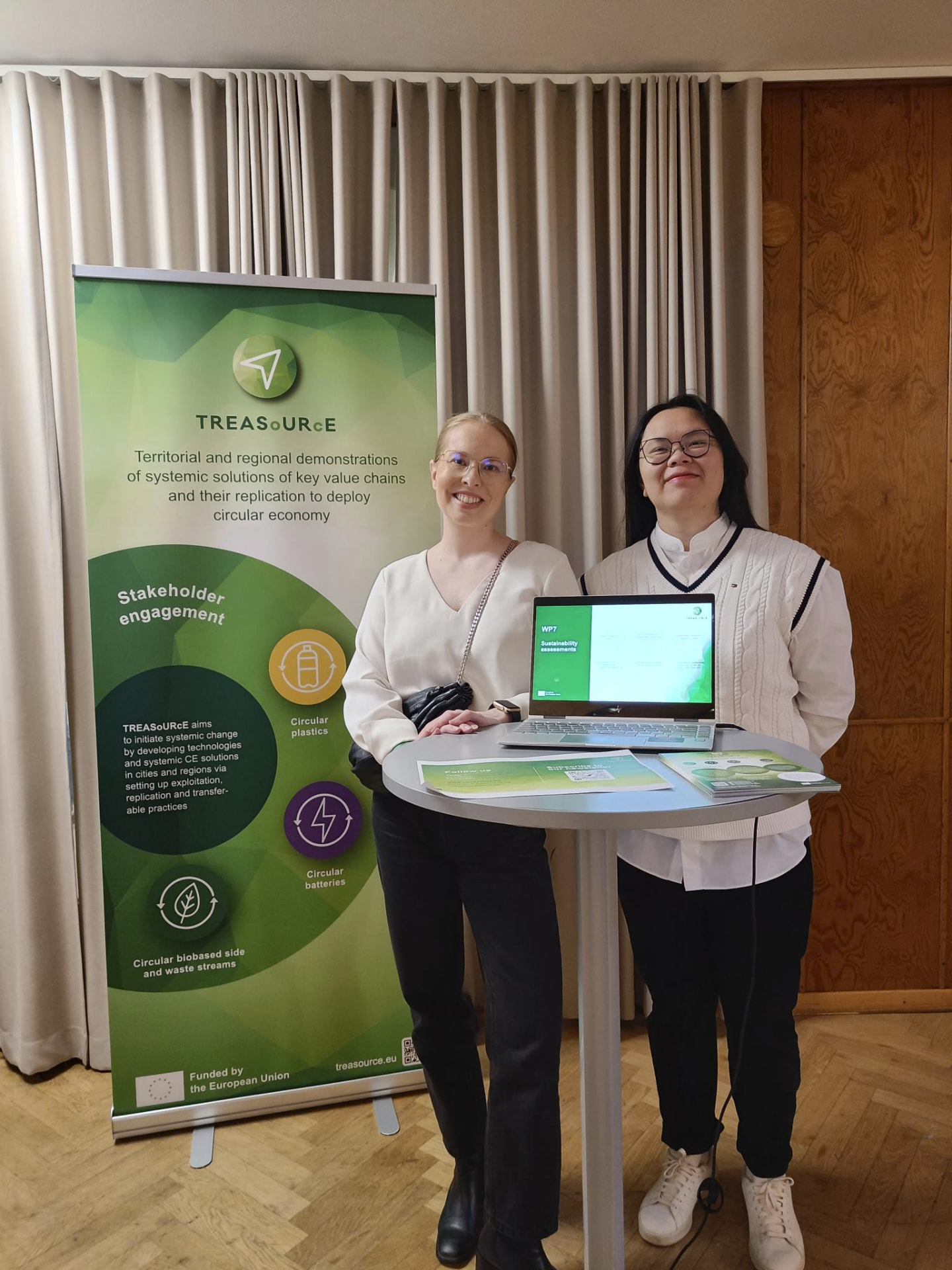 TREASoURcE stakeholder engagement stand with project roll-up